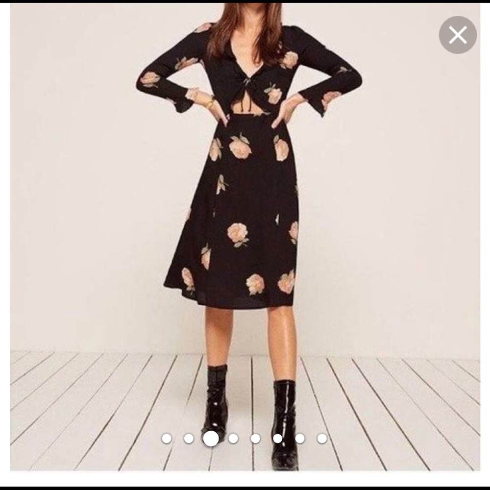 Black reformation floral dress